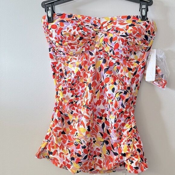 Anne Cole swimsuit  Women's Twist Front Bandeaukini Swim Top S - Picture 7 of 13